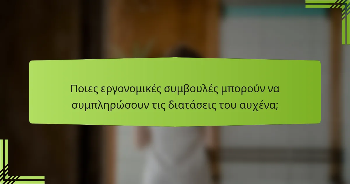 Ποιες εργονομικές συμβουλές μπορούν να συμπληρώσουν τις διατάσεις του αυχένα;